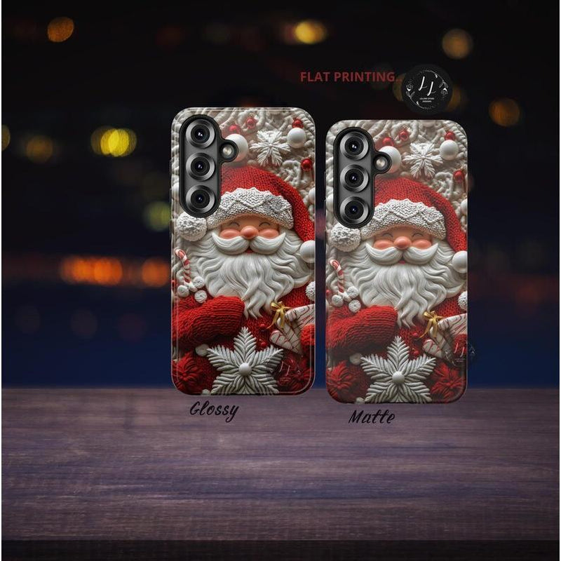 Santa Phone Case, White and Red 3D Christmas Phone Case, 3D Santa Claus Effect, Iphone 16 15 14 13, Galaxy S25 S24 S23 Ultra, Pixel 9 Case