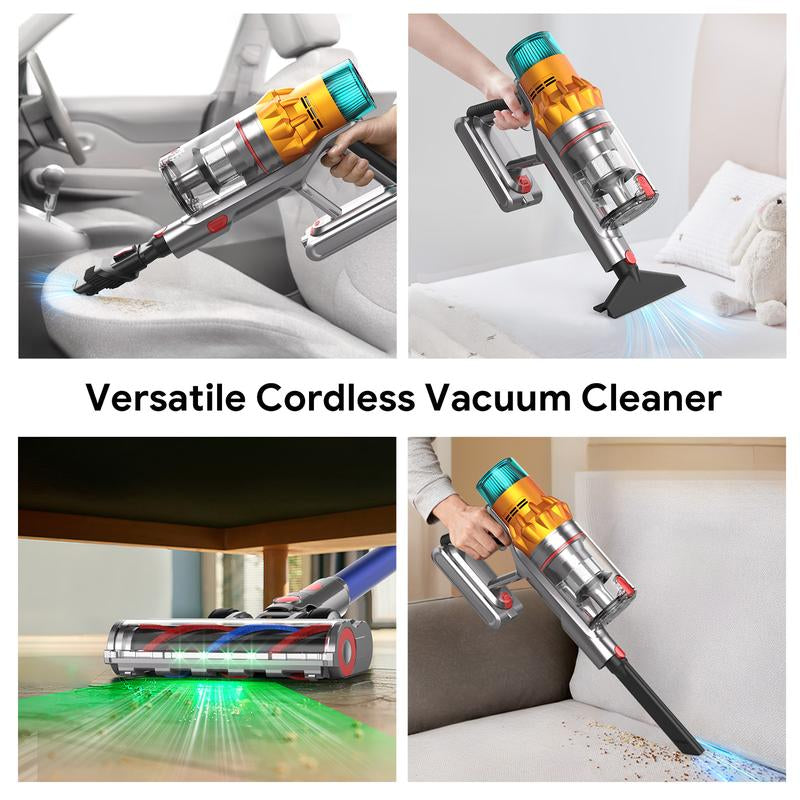 【2025 New Arrivals】S8 Cordless Vacuum Cleaners for Home, 8-In-1/65Min/600W/48Kpa Powerful Suction, Self-Standing Cordless Stick Vacuum Cleaner, Lightweight Anti-Tangle Rechargeable Vacuum for Floor/Carpet/Pet Hair/Car