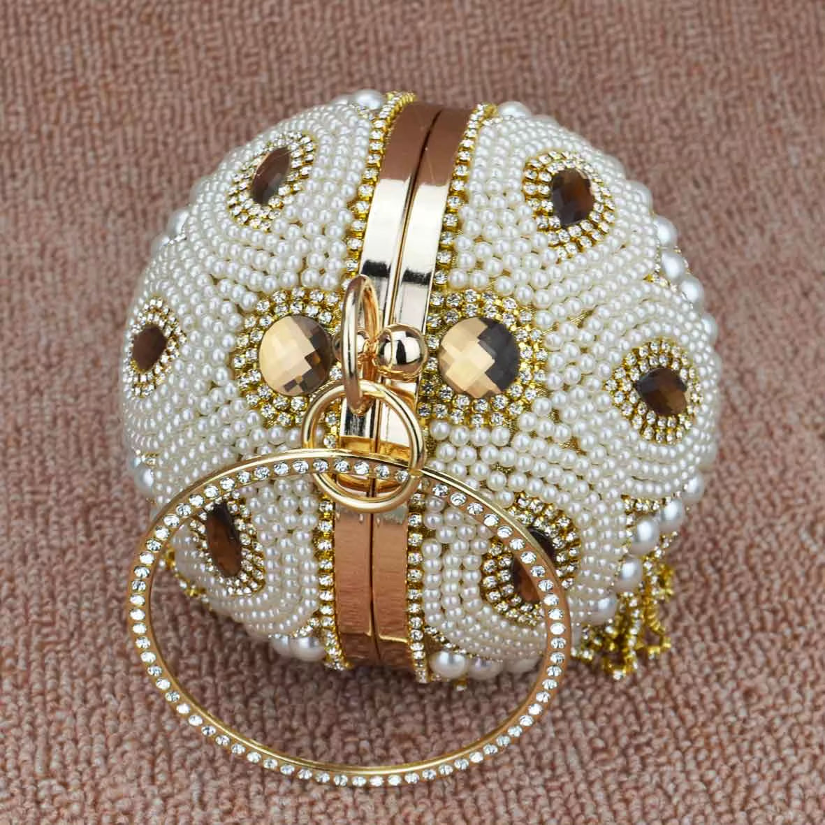 Luxury Ball Bags Designer Tote Women Bags Red Blue Pearl Crystal Handbags Tassels Shoulder Bags