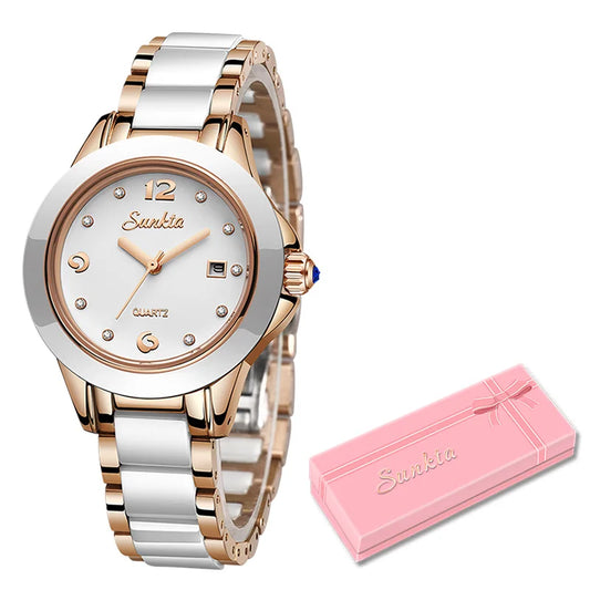 Fashion Women Watches Rose Gold Ladies Bracelet Watches Reloj Mujer 2023 New Creative Waterproof Quartz Watches for Women