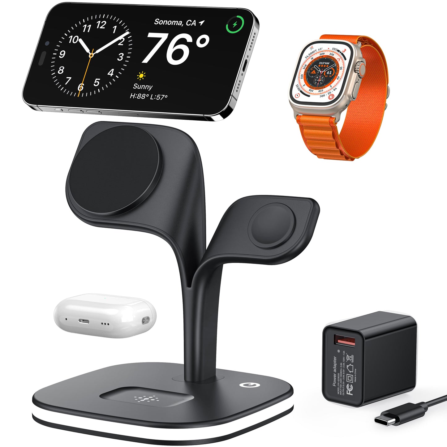 5-In-1 Magnetic Real Wireless Desktop Fast Charging Station for Multiple Devices