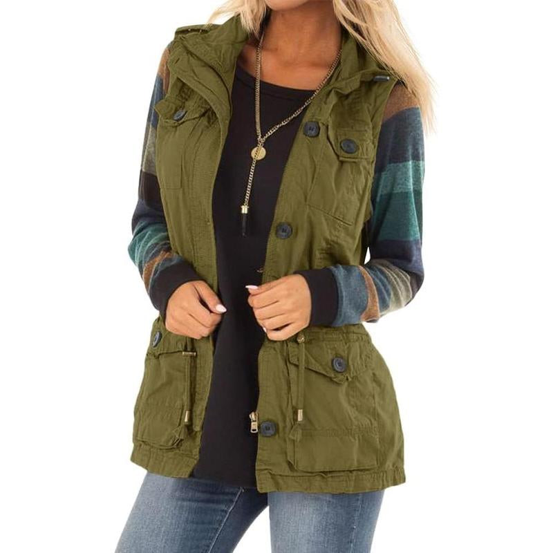 Imily Bela Women'S Casual Military Utility Vest Lightweight Sleeveless Drawstring Jackets with Pockets