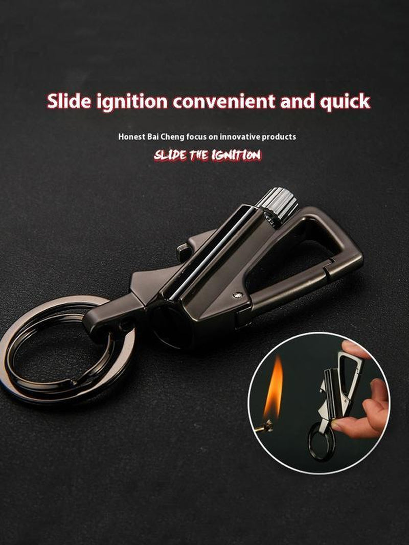 Permanent Match Infinity Lighter with Multitool Keychain Bottle Opener, Reusable Waterproof Match Strike Anywhere, Forever Flint Fire Starter for Outdoor Survival, for Men Multi-Functional