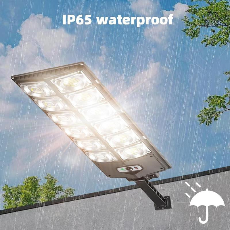 Solar Street Light Outdoor Solar Parking Lot Light with Motion Sensor IP65 Waterproof Commercial Lighting 360 SMD Leds Adjustable Angle Remote Control