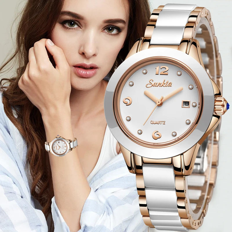 Fashion Women Watches Rose Gold Ladies Bracelet Watches Reloj Mujer 2023 New Creative Waterproof Quartz Watches for Women