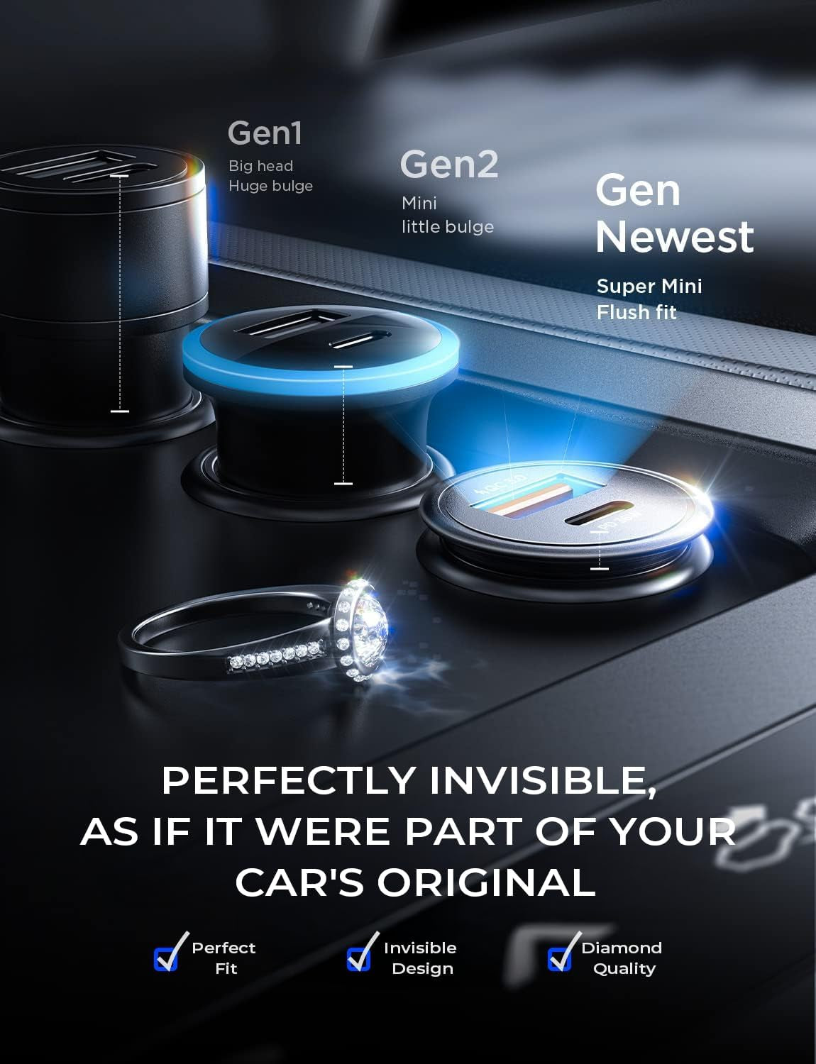 67.5W Car Charger USB C Fast Charging Iphone 16 15 Pro Max Air, PD 45W All Metal Dual Port Cigarette Lighter Adapter for 17 Pro Max Iphone 16 15 Air Pixel 10, Samsung Galaxy S25 Android, Black