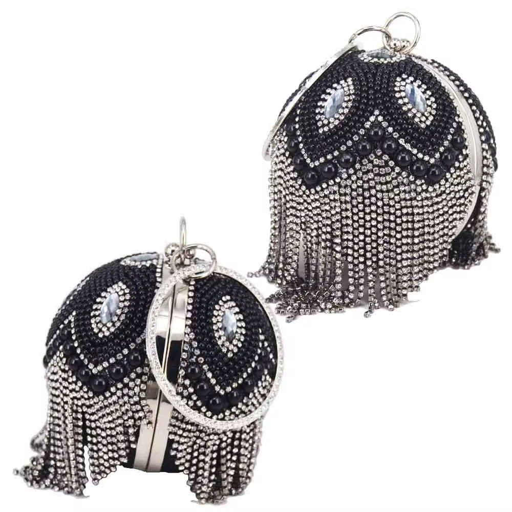 Luxury Ball Bags Designer Tote Women Bags Red Blue Pearl Crystal Handbags Tassels Shoulder Bags