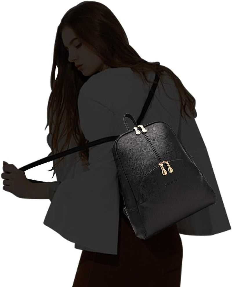 Backpack Purse for Women Casual Shoulder Bag PU Leather Zipper Closure Adjustable Strap…