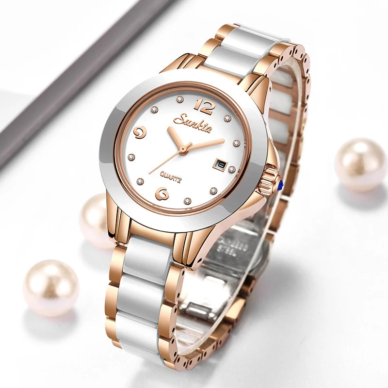 Fashion Women Watches Rose Gold Ladies Bracelet Watches Reloj Mujer 2023 New Creative Waterproof Quartz Watches for Women