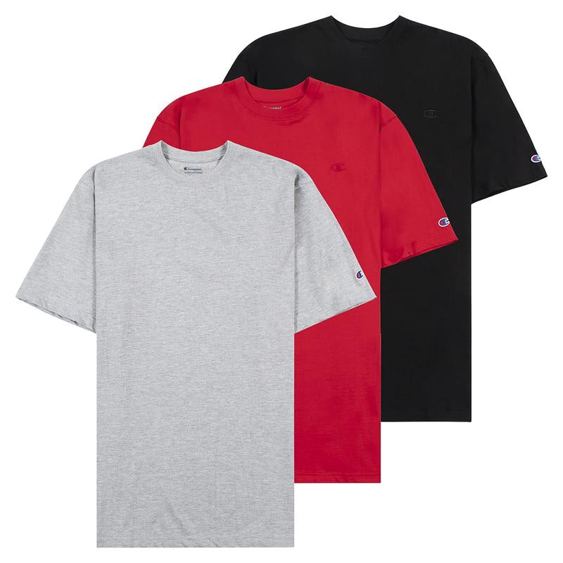 Champion Big and Tall Shirts for Men – 3 Pk 100% Cotton Men Big and Tall T-Shirt