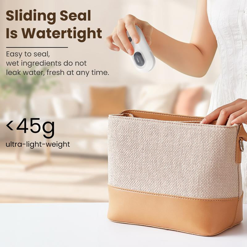 IMOLI New 4 in 1 Mini Sealing Machine Snack Bag , Portable Beer Bottle Opener & Built-In Cutter, USB Rechargeable Plastic Heat Sealer for Food & Snack Storage, Magnetic & Hanging Design, Plastic Bag Sealer, Home, Kitchen, Picnic, Camping