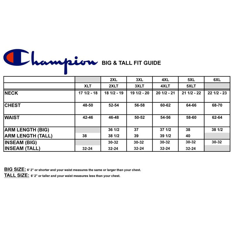 Champion Big and Tall Shirts for Men – 3 Pk 100% Cotton Men Big and Tall T-Shirt