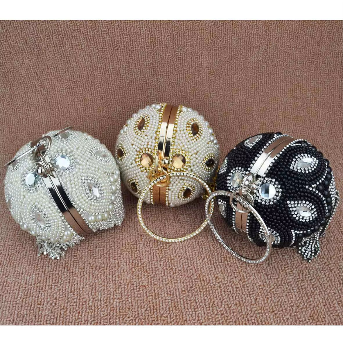 Luxury Ball Bags Designer Tote Women Bags Red Blue Pearl Crystal Handbags Tassels Shoulder Bags