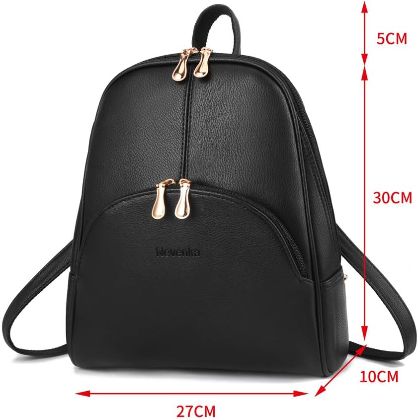 Backpack Purse for Women Casual Shoulder Bag PU Leather Zipper Closure Adjustable Strap…