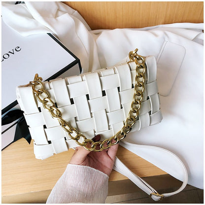 Luxury Woven PU Leather Handbag