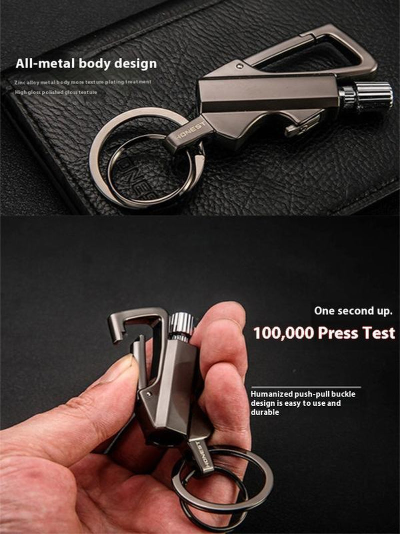 Permanent Match Infinity Lighter with Multitool Keychain Bottle Opener, Reusable Waterproof Match Strike Anywhere, Forever Flint Fire Starter for Outdoor Survival, for Men Multi-Functional