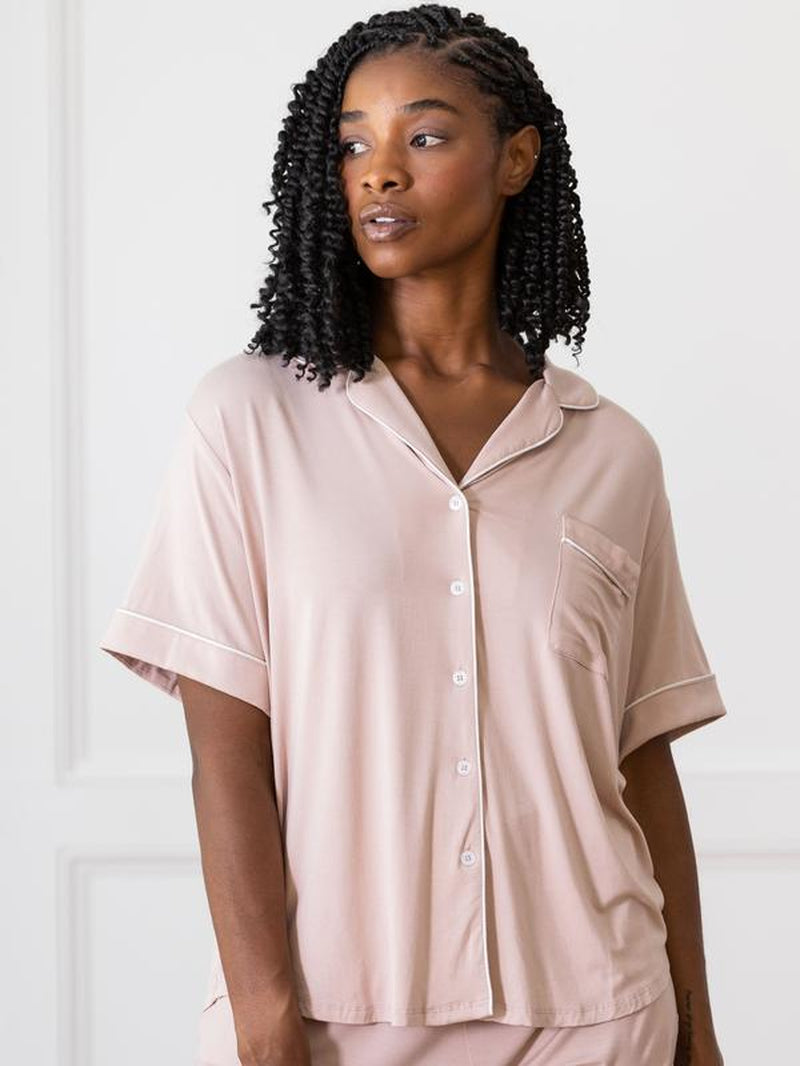 Women'S Bamboo Stretch-Knit Short Sleeve Pajama Set - Last Chance
