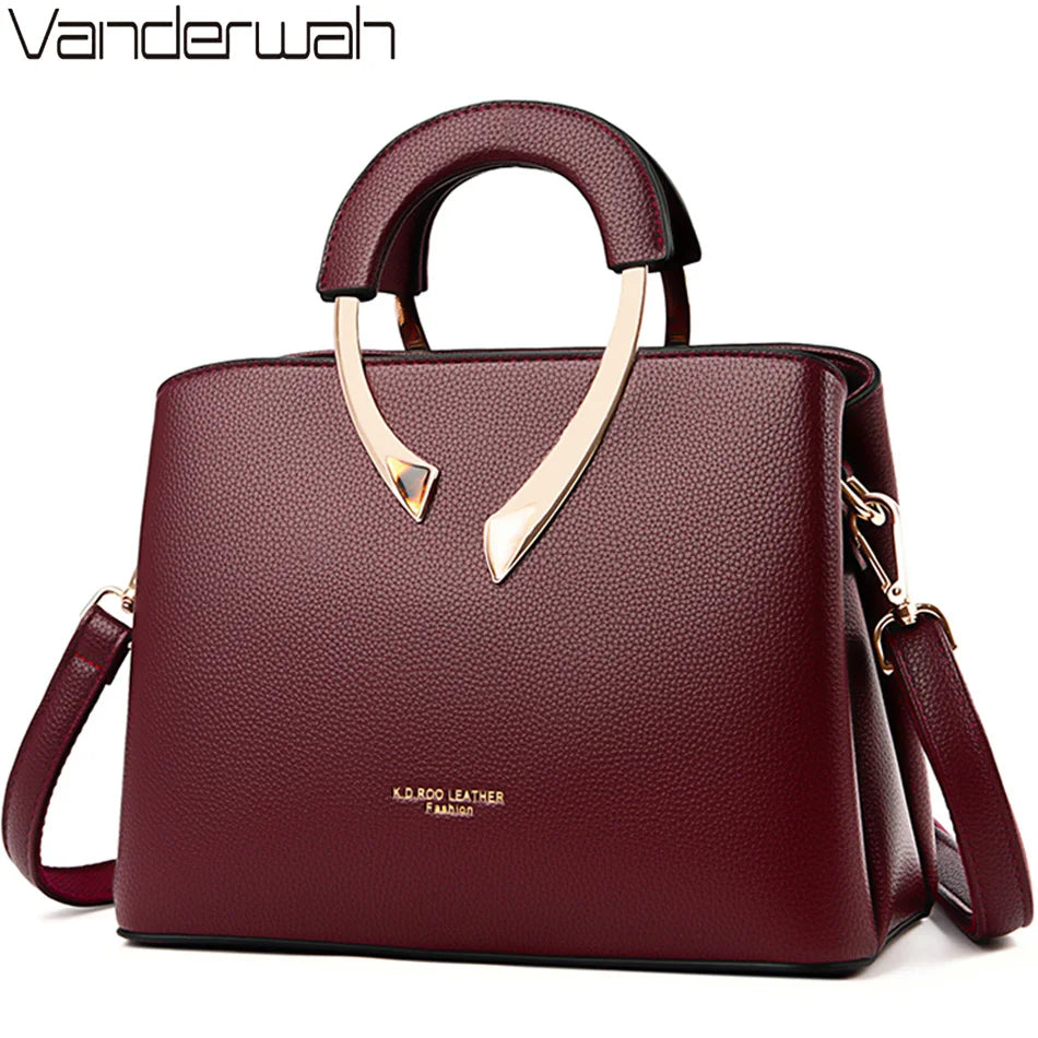 GENUINE  High Quality Leather Casual Tote Luxury Handbags Women Bags Designer Shoulder Crossbody Bags for Women 2024