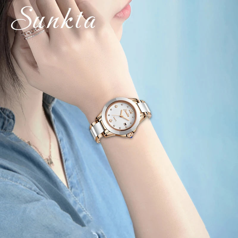 Fashion Women Watches Rose Gold Ladies Bracelet Watches Reloj Mujer 2023 New Creative Waterproof Quartz Watches for Women