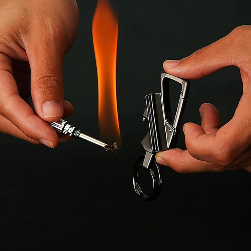 Permanent Match Infinity Lighter with Multitool Keychain Bottle Opener, Reusable Waterproof Match Strike Anywhere, Forever Flint Fire Starter for Outdoor Survival, for Men Multi-Functional