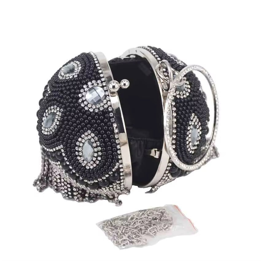 Luxury Ball Bags Designer Tote Women Bags Red Blue Pearl Crystal Handbags Tassels Shoulder Bags