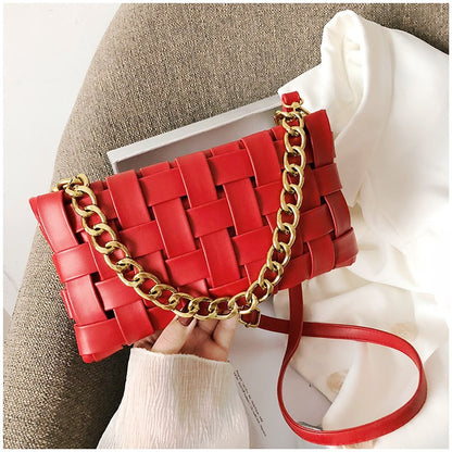 Luxury Woven PU Leather Handbag