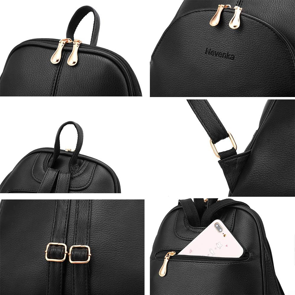 Backpack Purse for Women Casual Shoulder Bag PU Leather Zipper Closure Adjustable Strap…