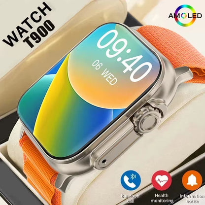 T900Ultra smartwatch | Bluetooth talk smartwatch | Heart rate monitor sports watch | Message alert smartwatch | Fitness tracker for Android iOS | Smartwatch for men women | Activity tracker smartwatch | Multi-sport smartwatch | Unisex wearable device | Stylish health tracking watch