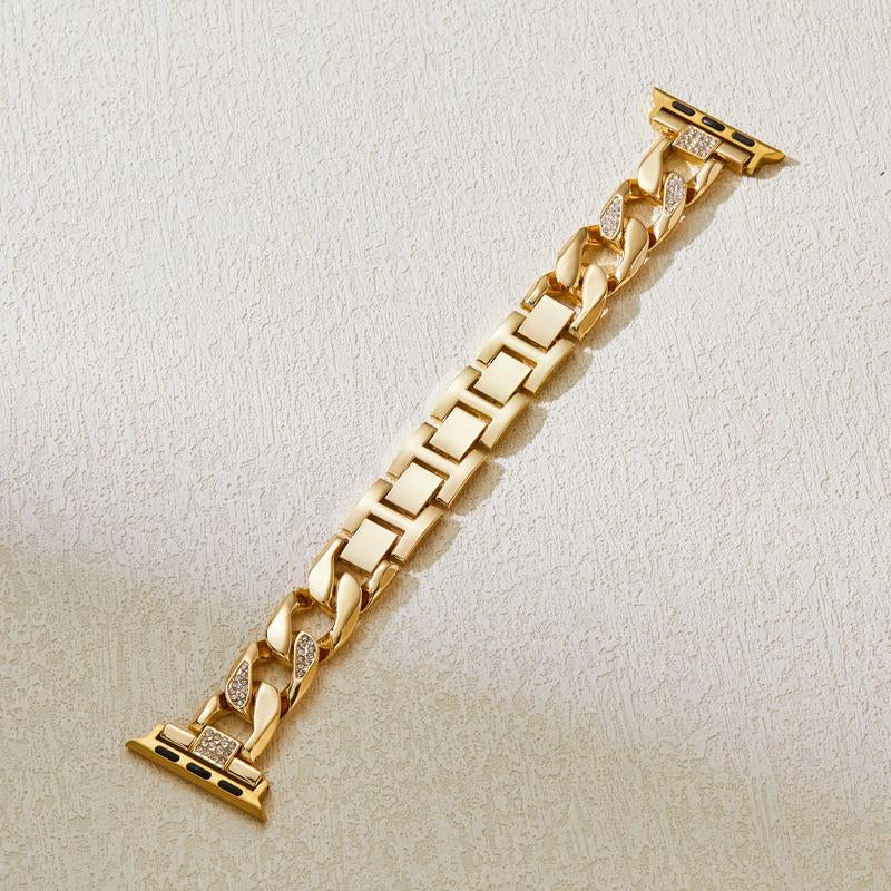 MISSAIR Luxury 14K Gold Plated Diamond Chain Bracelet Band Compatible with Apple Watch Series 10-1, SE, Ultra – Adjustable Strap for Women, Fits 38-49Mm