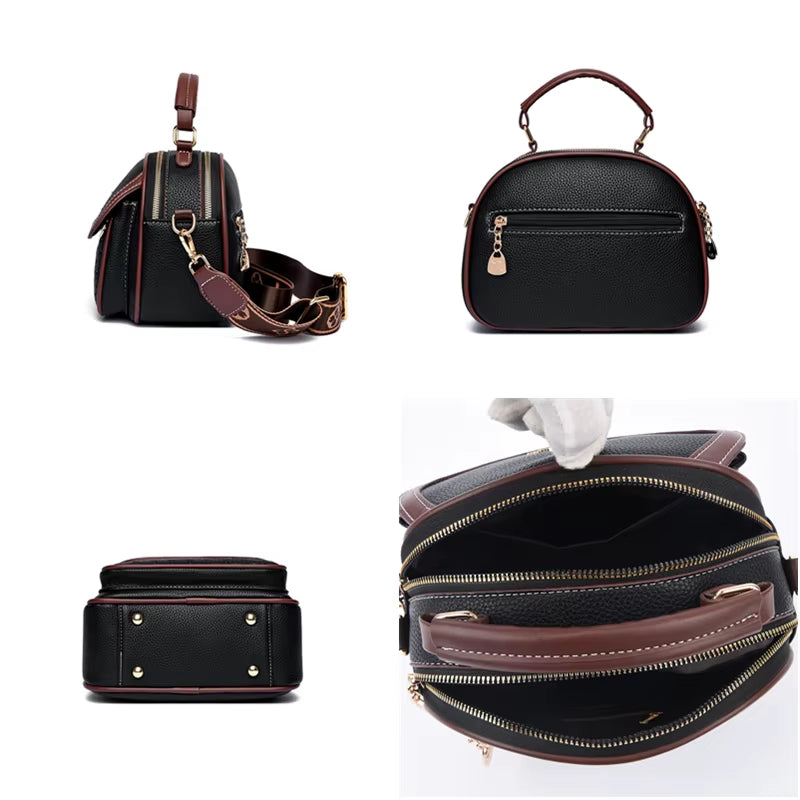 2024 New Online Celebrity Korean Version of Portable Diagonal Women'S Bag Women Fashion Shoulder Small round Bag Bags