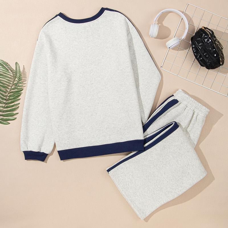 Aleumdr Women'S 2 Piece Outfit Fleece Sweatsuit Casual Lounge Matching Sets Crewneck Loose Fit Cozy Sweatshirt & Straight Leg Sweatpants Womenswear